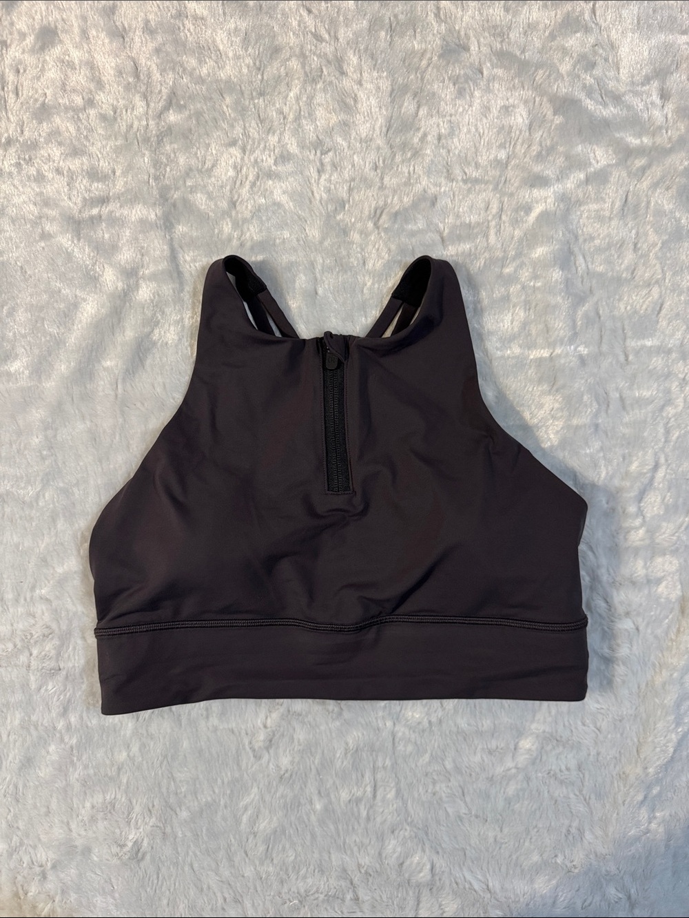 lululemon athletica High Neck Front Zip Sports Bra - Dark Gray